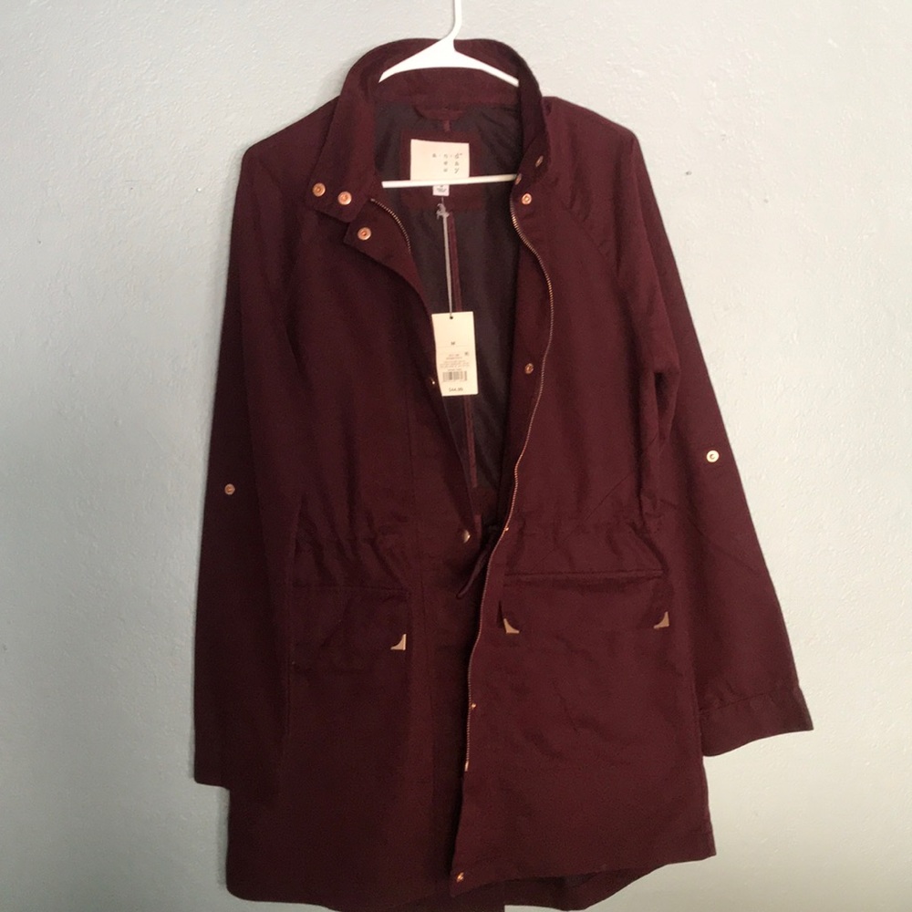 Contemporary red outerwear coat